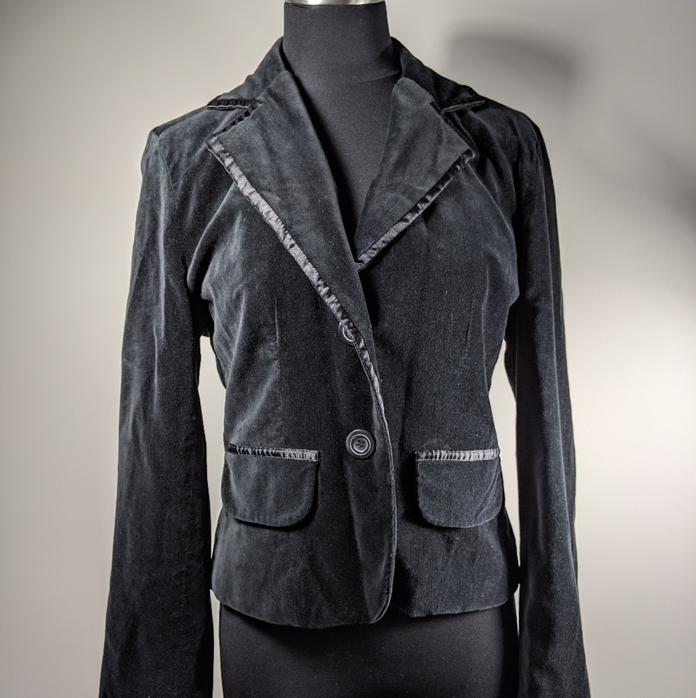 Lavender Star Black Velvet XL Tuxedo Blazer Jacket